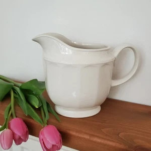 Ceramic Jug Pitcher Vase Cream Traditional Country Style Server Preloved - Picture 1 of 8