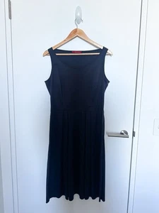 Vintage Prada Pleated Navy Shift Dress - Size: IT46 - RRP: $4,000 - Picture 1 of 4