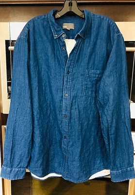 Vince Men's 100% cotton Buttondown Denim Jean Shirt SOFT Relaxed Size XXL Exclnt - Image 1 of 4