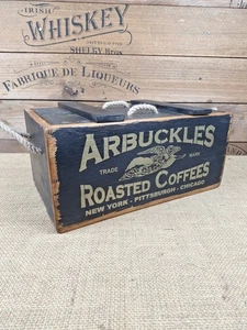 Caja contenedor de café tostado Arbuckles negro y dorado decorativo - Imagen 1 de 15