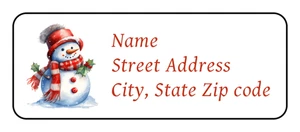 30 Christmas personalized return address labels stickers tags Snowman - Picture 1 of 2