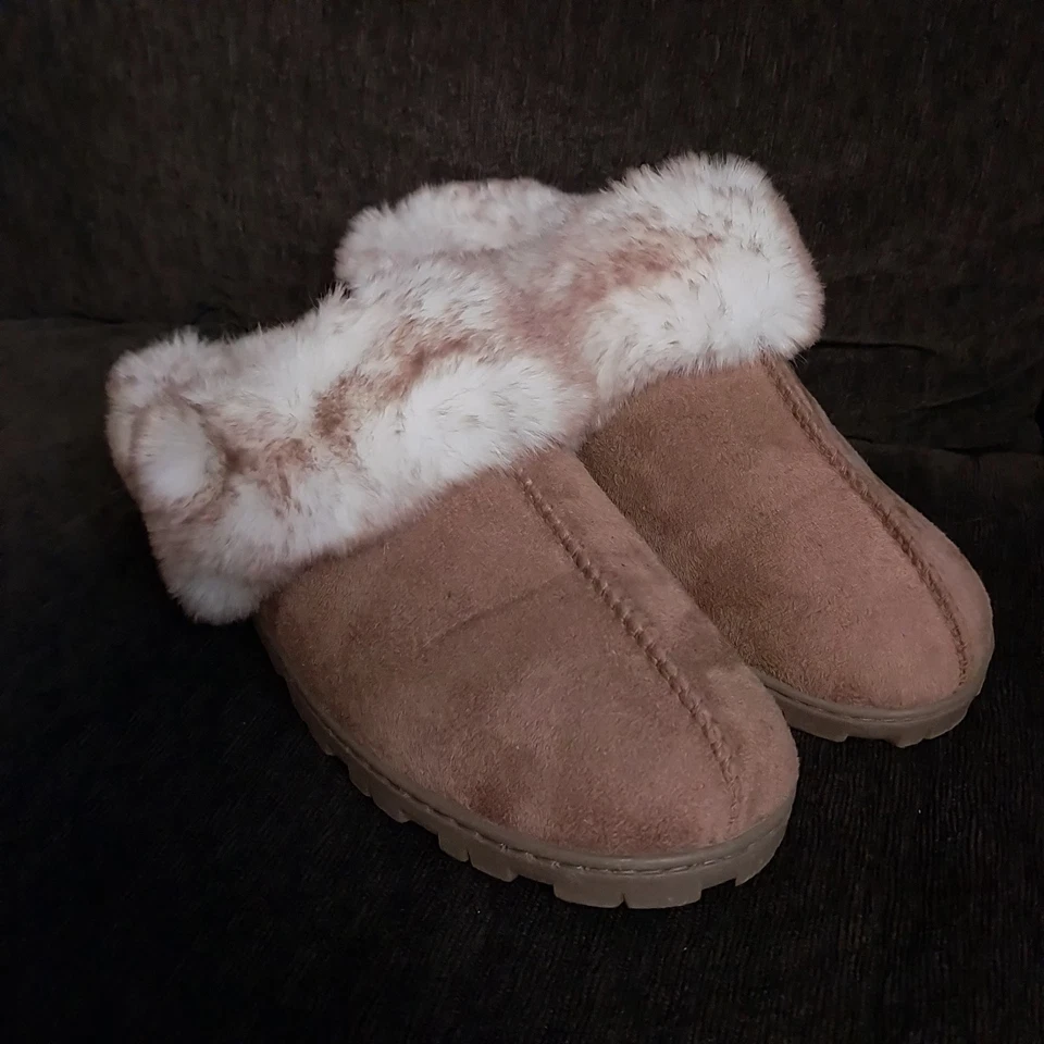 Zapatillas zueco Jessica Simpson espuma viscoelástica microfibra piel sintética talla L (8-9) marrón Foto 1 de 4