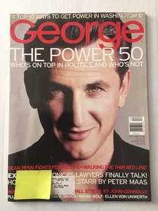 George Magazine DEC 1998 Sean Penn The Power 50 Who’s On Top in Politics JFK Jr. - Picture 1 of 3