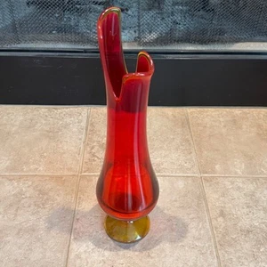 Vaso vintage LE SMITH Amberina vetro oscillante 18,5" - Foto 1 di 10