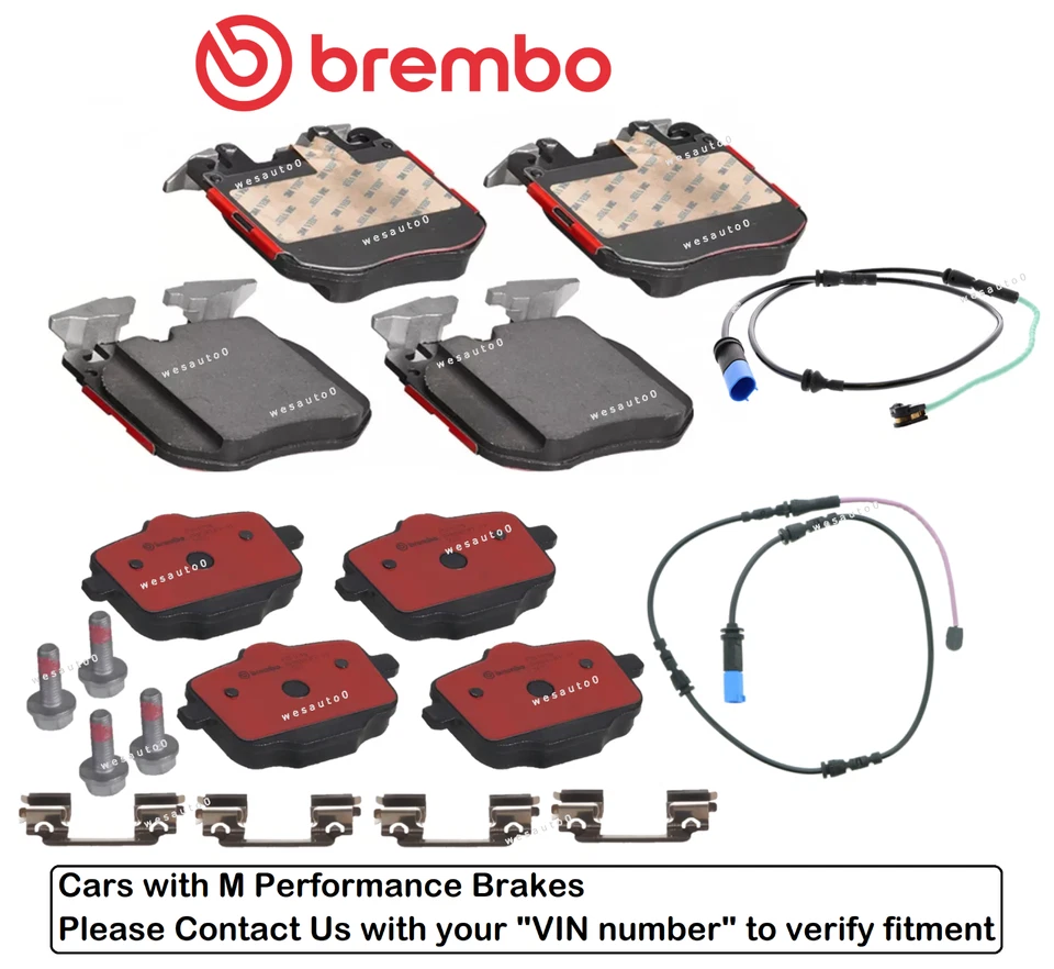 Front & Rear Brake Pad OES Ceramic +Sensor for BMW 640i GT xDrive M Performance - Image 1 of 1