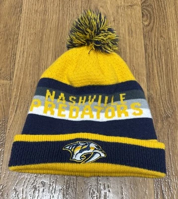 Jóvenes Nashville Predators Pom Gorro Invierno Tejido Sombrero Medias Gorra Niño NHL Amarillo Foto 1 de 3