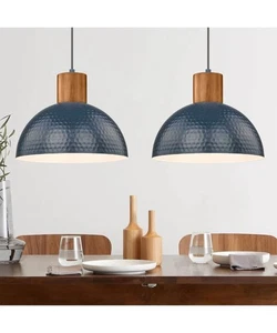 12 Inch Blue Pendant Lights Hammered Matte Pendant Lights for Kitchen Island ... - Picture 1 of 8