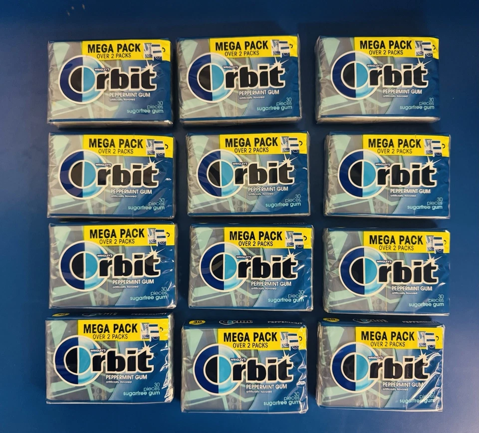 (12) Wrigley's Orbit Mega Peppermint Chewing Gum, Mega Packs, 30 Pieces BB: 3/26 - Image 1 of 1