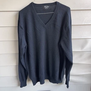 Dunedin Men’s Pure Cashmere V-Neck Pullover Sweater L Preppy Golf Office - Picture 1 of 8