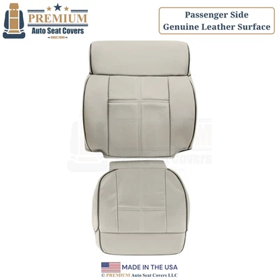 Cubiertas de pasajero de cuero genuino para Lincoln Mark LT 2006-2008 tostadas con tubería negra Foto 1 de 4