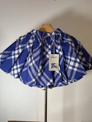 Burberry Nova Check Blue And White Pleated Skirt Girls Size 14 Authentic - Image 1 of 4
