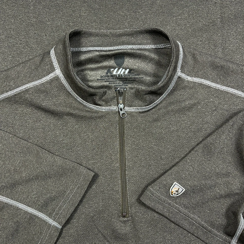Kuhl Coffeenna Shirt Mens XL Brown 1/4 Zip Performance Pullover Base Layer - Image 1 of 4