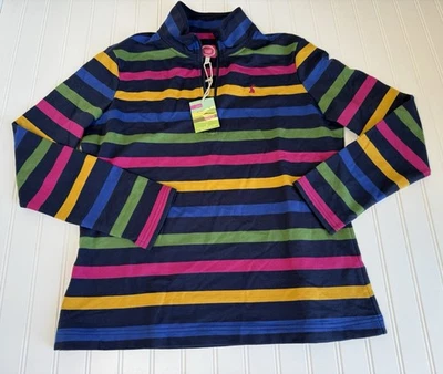 Sudadera Joules 1/4 Cremallera Mujer 10 Rayas Manga Larga Vaquero Pullover NUEVO Foto 1 de 4
