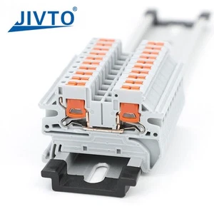 Bloque de terminales de riel PTV 2,5 DIN 10 piezas conexión push-in 2,5 mm² 26-12 AWG - Imagen 1 de 9