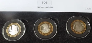 Isola di Man 2019 D-DAY Leaders set di 3 monete argento e oro 24 ct £ 2,00 proof. - Foto 1 di 7