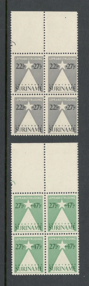 Surinam Scott 1947 # CB4 -5 MNH {BLOQUES de 4} Juego de sellos Foto 1 de 1