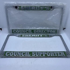 (2) Chrome Sheriff's Council license plate frames - Picture 1 of 3