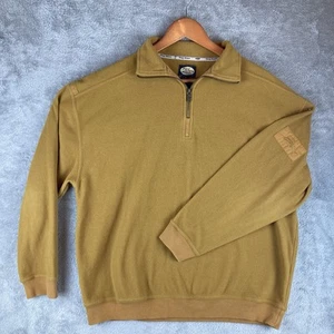 Tommy Bahama 1/4 Zip Fleece Shirt Mens Medium Mustard Yellow Pullover - Picture 1 of 9