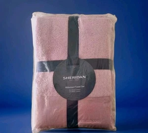 💜ABBOTSON Linen & Cotton 4pc BATH Towel Set in Cherry Blossom RRP $180💜 - Picture 1 of 3