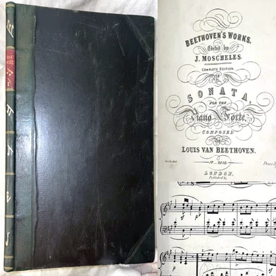 c1840 SHEET MUSIC SAMMELBAND 12 WORK BEETHOVEN MOZART SCHUBERT PIANO MENDELSSOHN — 第 1/4 张图片
