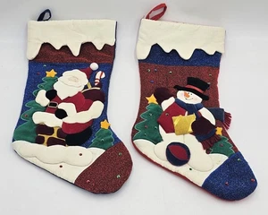 Medias de Navidad Dan Dee Collectors Choice 2 muñeco de nieve Santa brillo de colección - Imagen 1 de 9