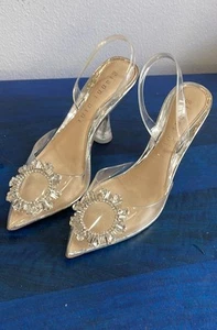 Gianni Bini Crystal Clear Slingback Heels with Embellishment - Picture 1 of 17