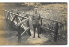 Postcard -Mil01- Real Photo British Soldier On Bridge Ww1