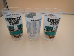 SET OF 3! AUTHENTIC KENTUCKY DERBY 109 GLASSES 1983 MINT JULEP GLASSES CHURCHILL - Picture 1 of 4