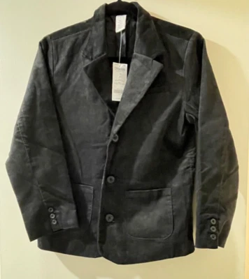 NUEVO Blazer CHAQUETA DEPORTIVA Gymboree CLÁSICOS DE VACACIONES - TALLA 10 - NIÑOS Negro VELVETEEN Foto 1 de 4