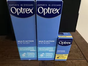 Optrex Multi Action Eye Wash, 100ml X2 & Optrex Soothing Eye Drops Great Offer - Picture 1 of 15