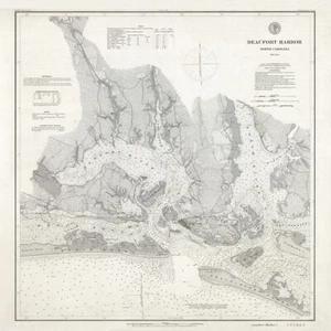 1889 Nautical Chart of Beaufort Harbor North Carolina - Picture 1 of 4