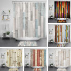 Motif de planche en bois rustique ensembles de rideaux de douche vintage décoration de salle de bain avec crochets