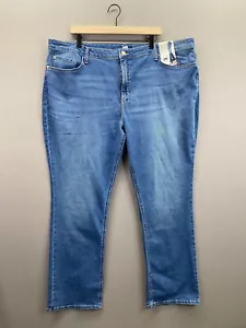 Jeans donna Lee Riders pantaloni blu vita media dritti nuovo con etichetta taglia 24 M - Foto 1 di 10