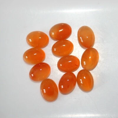 Natural Carnelian 8x6mm Flat Back Oval Cabochon Loose Gemstone(s) - Image 1 of 3