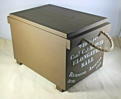 Caja de munición Richmond Arsenal - 1000 carro. Cal. Caja de madera verde 57 o 58 - ¡Guerra Civil! Foto 1 de 3