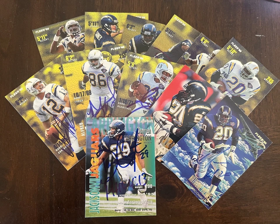1995 FLEER AUTHENTIC AUTOGRAPH SAN DIEGO CHARGERS CARDS JEFFERSON, HUMPHRIES - Image 1 of 1