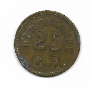 Werthmarke " 25 Pfennig Signum:GH Original - Bild 1 von 2