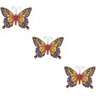 3 Pcs Animal Wall at Decor Butterfly Hanger Wrought Iron Decoration Indoor