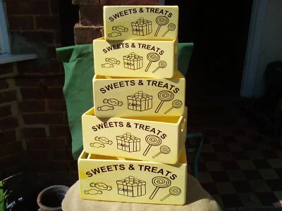 Gorgeous pastel yellow painted wooden storage box with Sweets and Treats design. - Image 1 of 3