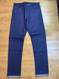 New Uniqlo Jeans 30 x 32 (31) Mens Slim Straight Kaihara Japanese Selvedge Denim - Picture 1 of 23