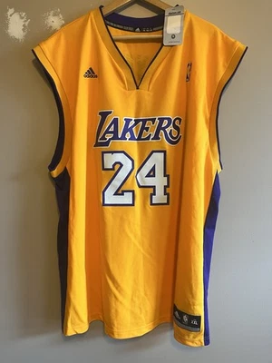 LOS ANGELES LAKERS NBA БАСКЕТБОЛЬНАЯ ФУТБОЛКА ADIDAS sz 2XL мужчин #24 Коби Брайант новый с Ярлыками - Изображение 1 из 4