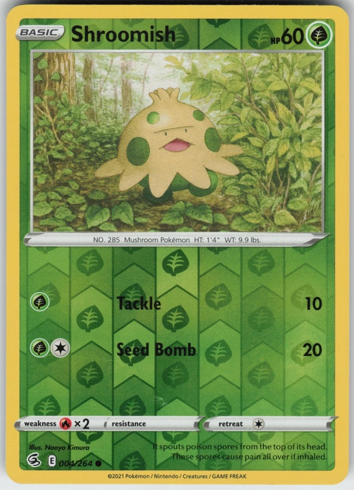 PO-06 Reverse Holo Shroomish 004/264 Common SWSH08: Fusion Strike - Image 1 of 1