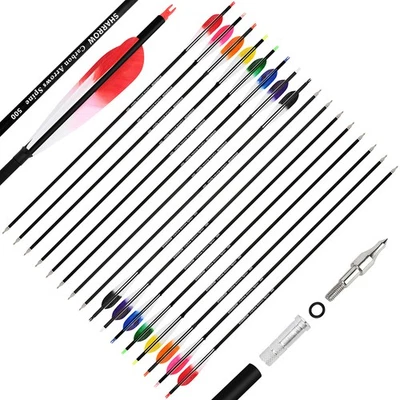 Carbon Arrow SP500 28" 30" 31" Shaft Archery Recurve Compound Bow Hunting Target - Image 1 of 4