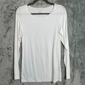 Majestic Filatures T-Shirt 4 US L weiß Soft Touch superwashed Langarm Oberteil - Bild 1 von 9