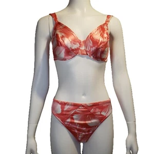 Victoria's Secret Second Skin Satin 36C Full Coverage Bra M Hipster Set Pink - Picture 1 of 10