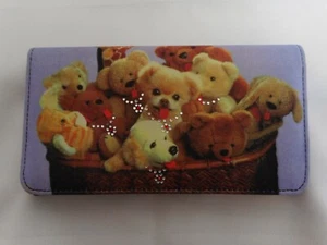 NUEVA billetera de chequera embellecida oso de peluche cachorro - Imagen 1 de 7