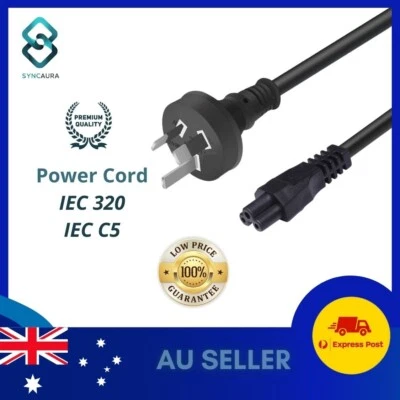 Power Cord AU 1.5m 3 Pin to ICE 320-C13 Male Wall Power Lead Cable Cord IEC C5 - image 1 of 4