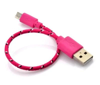 FABRIC BRAIDED CHARGER CABLE power USB data sync FOR apple iphone 4 4S ipod 2 3  - Image 1 of 4