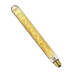 Long Test Tube Spiral Vintage Edison Filament Light Amber Gold Glass - Picture 1 of 7