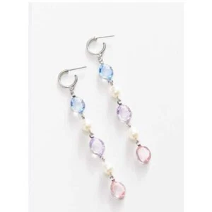 Urban Outfitters Women's Desiree Pastel Pearl Drop Earrings NWT 28 - Picture 1 of 5